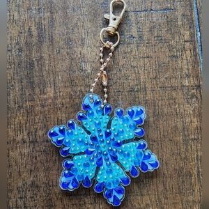 Blue Snowflake Keychain